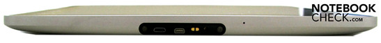 Unterseite: Mini-HDMI, USB, Power, Dockingstation