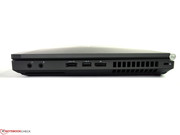 Die Anordnung der Schnittstellen ist sogar besser gelöst als beim größeren HP 8570w.