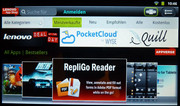 vorinstalliert mit dem Lenovo App Shop und einer Navigationssoftware.