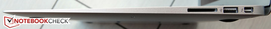 Rechte Seite: Thunderbolt, USB 3.0, SD-Kartenleser