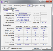 Systeminfo CPUZ RAM SPD