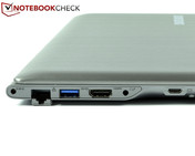 linke Seite: Strom, LAN, USB 3.0, HDMI, Audio, Mikro-HDMI