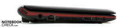 Linke Seite: AC, USB, Line-Out, Mic