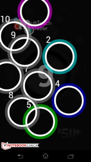Das Xperia T erkennt 10 Finger. Einer musste hier jedoch den Screenshot machen.