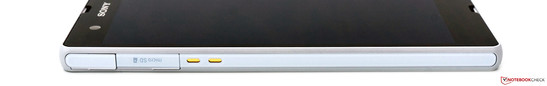 Linke Seite: Micro-USB (2.0, MHL), Kartenleser (bis 64 GB), Docking-Schnittstelle