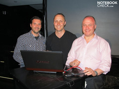 Preview in München: links Alexander Müller, Managing-Direktor der E-Sport-Profis von SK Gaming oHG aus Köln, mitte Igor Stanek, Senior-Product-PR-Manager Nvidia EMEA und rechts Graeme Simons, Chef der Abteilung Consumer-Laptops Toshiba Europa Preview in München: links Alexander Müller, Managing-Direktor der E-Sport-Profis von SK Gaming oHG aus Köln, mitte Igor Stanek, Senior-Product-PR-Manager Nvidia EMEA und rechts Graeme Simons, Chef der Abteilung Consumer-Laptops Toshiba Europa
