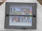 Der Dual-Screen erlaubt