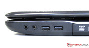Rechts findet man zwei USB-2.0-Buchsen