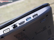 Bei den Anschlüsse gibt es nur das nötigste, USB 3.0