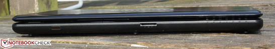 Frontseite: Kartenleser SD, miniSD/microSD (Adapter), SDHC, SDXC, MS, MSPro, MMC, xD
