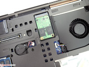Das Betriebssystem befindet sich auf einer mSATA-SSD mit SATA-II-Anbindung.