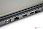 VGA, HDMI, RJ-45 und eSATA sind rückwärtig untergebracht.