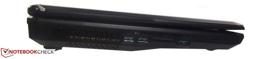 Linke Seite: 3 x USB 3.0, Kartenleser