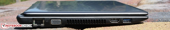 Linke Seite: Ethernet, VGA, HDMI, USB 3.0