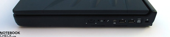Rechte Seite: Audio Ports, Firewire, 2x USB 2.0, TOSlink, Kensington Lock