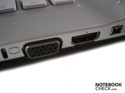 VGA, HDMI und Firewire auf der linken Seite