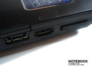 eSATA, HDMI, ExpressCard und 8-in-1-Kartenleser auf der linken Seite