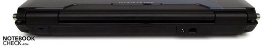 Rückseite: Kensington Lock, Stromversorgung, Ethernet