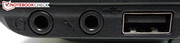 Audioanschlüsse neben einer USB Buchse