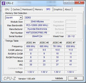 Systeminfo CPUZ RAM SPD
