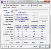 Systeminfo CPUZ RAM SPD
