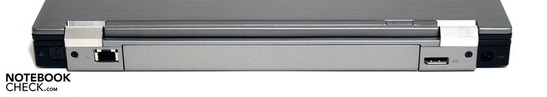 Rückseite: Modem (optional), LAN, Display Port, Netzanschluss