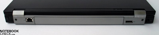 Rückseite: (Modem), LAN, Display Port, Netzanschluss