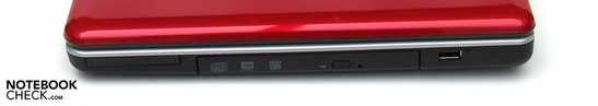 Rechts: ExpressCard, optisches Laufwerk, USB