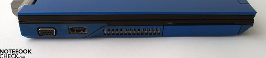 Linke Seite: VGA-Out, USB 2.0 / eSATA, SmartCard