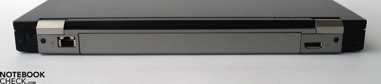 Rückseite: (Modem), LAN, Display Port, Netzanschluss