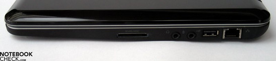 Rechte Seite: Cardreader, Audio Ports, USB 2.0, LAN