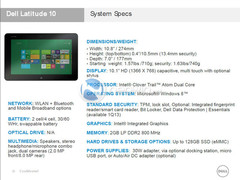 Dell: Technische Details des Windows-8-Tablets Dell Latitude 10 Dell: Technische Details des Windows-8-Tablets Dell Latitude 10