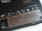 Gehäuseaufkleber mit Notebookdetails