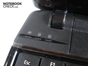 Feine Statusleuchten oberhalb der Tastatur