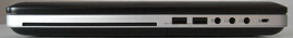 links: Blu-Ray, 2x USB 3.0, Audio-Buchsen, Kensington Lock