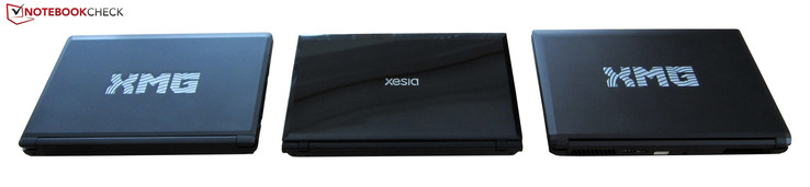 von links nach rechts: Schenker XMG A502, Xesia M501 & XMG P502