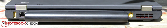 Rückseite: powered USB 2.0, GBit-LAN, Netzteilanschluss