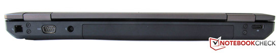 Rückseite: 1 x Modem, 1 x RS232, 1 x Power, 1 x DisplayPort