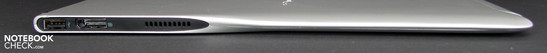 Linke Seite: USB 2.0, Displayport
