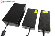 Von links nach rechts: XMG P722 (300 Watt), XMG P502 (180 Watt) und XMG A502 (120 Watt).