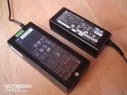 Netzteilvergleich: Asus K50IN (rechts) gegen MSI GX623 (links)