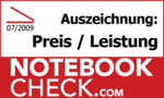 Notebookcheck.com | Der Preis-Leistungs-Sieger Butterfly s von Packard Bell erhält die Auszeichnung Preis/Leistung für ausgezeichnete Mobilität zum kleinen Preis.