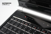 Oder die rot beleuchetete Leiste oberhalb der Tastatur.
