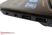 Die rechte Seite verfügt über zwei Sound- und USB-2.0-Ports.