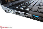 Externe Monitore lassen sich per VGA oder HDMI ansteuern.
