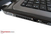 Externe Monitore werden per VGA oder HDMI angeschlossen.