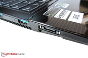 Der eSATA-Anschluss wird von zwei USB-3.0-Ports ergänzt.