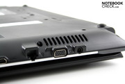 DC-in, VGA und RJ-45 Gigabit-Lan sind ordentlich positioniert.