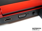 HDMI, VGA und DC-in sind auf der Rückseite angebracht