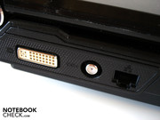 DVI, Antenne und RJ-45 Gigabit-Lan sind intelligent positioniert.